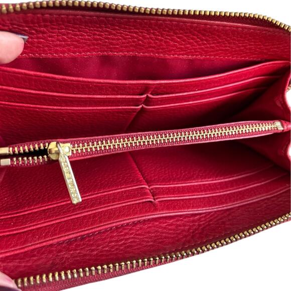 Rare Tory Burch Amanda Continental Wallet Red Leather - Picture 7 of 8